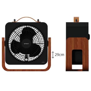 Circulador de Ar Spirit Cubics 20cm com 3 Velocidades e Múltiplas Inclinações – Preto/Tabaco - 220V - 1