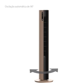 Ventilador de Torre 110cm Spirit Esterilizador com 12 velocidades, Controle Remoto e Timer de até 12 horas, Marrom – 220V - 1