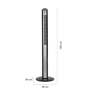 Ventilador de Torre Spirit TS1200 com 3 Velocidades, Função Oscilante e Controle Remoto – Preto