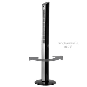 Ventilador de Torre Spirit TS1200 com 3 Velocidades, Função Oscilante e Controle Remoto – Preto