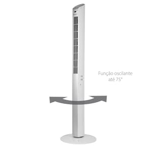 Ventilador de Torre Spirit TS1200 com 3 Velocidades, Função Oscilante e Controle Remoto – Branco