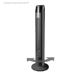 Ventilador de Torre 90cm Spirit SKY com 3 Velocidades, Controle Remoto e Timer de até 7h30 – Preto