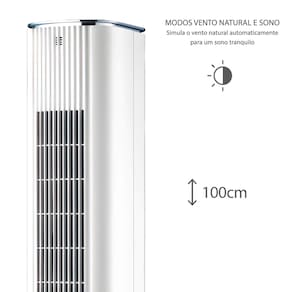 Climatizador de Ar Spirit Slim 1 Metro, 80W com Controle Remoto, Funções Resfriar, Umidificar e Purificar, 7 Litros - Branco