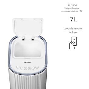 Climatizador de Ar Spirit Slim 1 Metro, 80W com Controle Remoto, Funções Resfriar, Umidificar e Purificar, 7 Litros - Branco