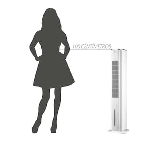 Climatizador de Ar Spirit Slim 1 Metro, 80W com Controle Remoto, Funções Resfriar, Umidificar e Purificar, 7 Litros - Branco