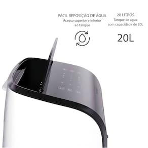 Climatizador de Ar Spirit Master 90cm, 110W com Controle Remoto, Display LED, Timer de até 8 horas, 20 Litros – Branco