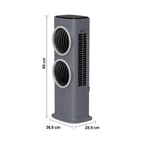 Climatizador de Ar Spirit Turbo 95cm, 90W com Controle Remoto, Display LED, Timer de até 9 horas, 10 Litros – Cinza