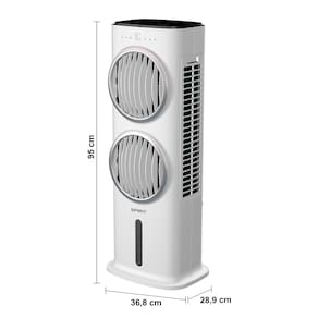 Climatizador de Ar Spirit Turbo 95cm, 90W com Controle Remoto, Display LED, Timer de até 9 horas, 10 Litros – Branco