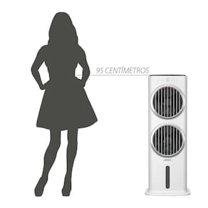 Climatizador de Ar Spirit Turbo 95cm, 90W com Controle Remoto, Display LED, Timer de até 9 horas, 10 Litros – Branco