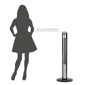 Ventilador de Torre 90cm Spirit Easy 40W de Potência e 3 Velocidades - Preto/Prata - 110V - 2