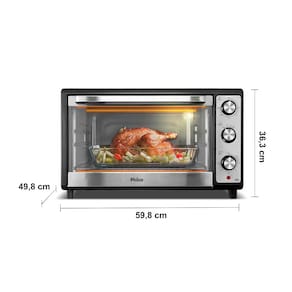 Forno Elétrico Philco PFE65 com Grelha, Lâmpada Interna e Timer de 120 Minutos, Preto - 65 litros