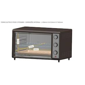 Forno Elétrico Philco PFE65 com Grelha, Lâmpada Interna e Timer de 120 Minutos, Preto - 65 litros