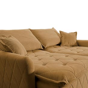 Sofá 3 lugares Cama inBox Sublime com Assento Retrátil e Encosto Reclinável em Boucle - 200cm de Largura