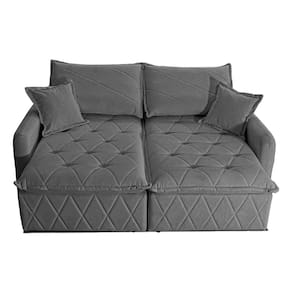 Sofá 3 lugares Cama inBox Sublime com Assento Retrátil e Encosto Reclinável em Boucle - 200cm de Largura