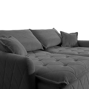Sofá 3 lugares Cama inBox Sublime com Assento Retrátil e Encosto Reclinável em Boucle - 200cm de Largura