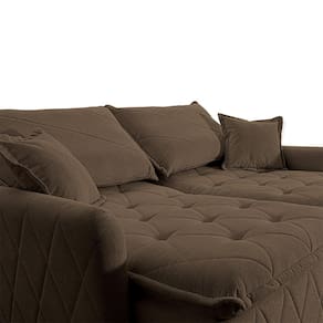 Sofá 3 lugares Cama inBox Sublime com Assento Retrátil e Encosto Reclinável em Boucle - 200cm de Largura