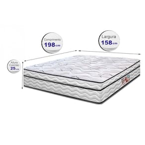Colchão Queen Cama InBox Moderne Ortopédico com Camada Especial de Espuma D45 25x158x198cm - Branco/Grafite