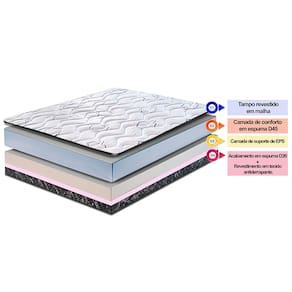 Colchão Queen Cama InBox Moderne Ortopédico com Camada Especial de Espuma D45 25x158x198cm - Branco/Grafite