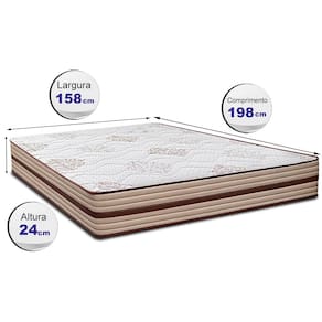 Colchão Queen Cama InBox Livity com Molas Ensacadas e Espuma D26 24x158x198cm – Bege