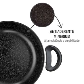 Conjunto de Panelas 5 Peças Rochedo Stone Pro com Revestimento Antiaderente em Minerium – Preto e Cinza