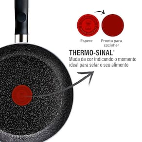 Conjunto de Panelas 5 Peças Rochedo Stone Pro com Revestimento Antiaderente em Minerium – Preto e Cinza