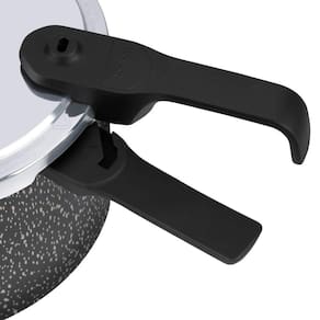 Panela de Pressão Rochedo Segura Stone Pro com Revestimento Antiaderente em Minerium 4,5 Litros – Preto e Cinza