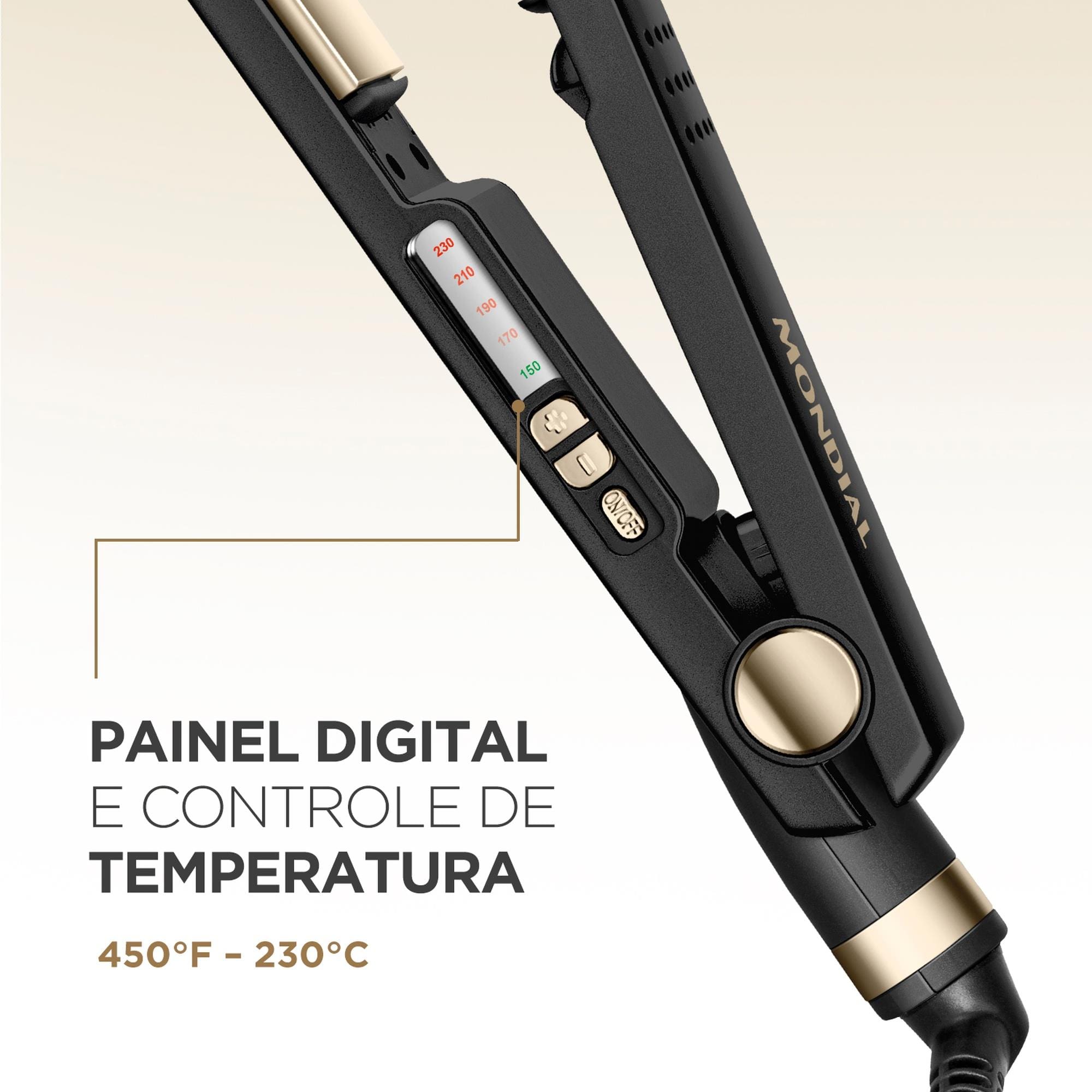 Chapinha Prancha Alisadora Mondial Black Gold Argan P-30T Preto Bivolt - 3