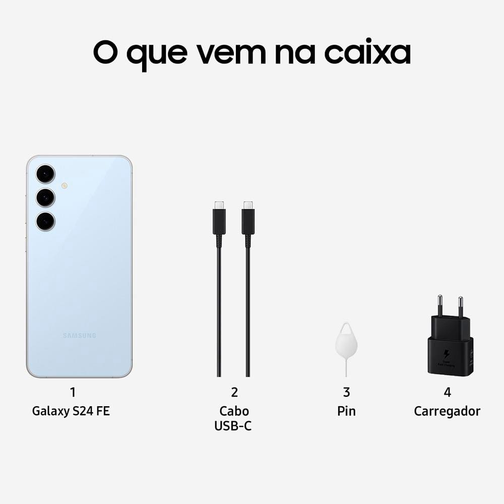 Smartphone Samsung Galaxy S24 FE 5G Azul 128GB, 8GB RAM, Galaxy AI