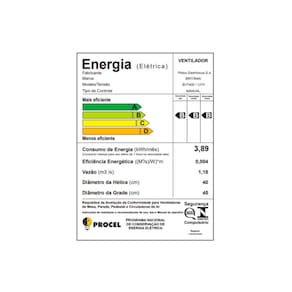 Ventilador de Mesa 2 em 1 Britânia Maxx Force BVT405 40cm com 6 Pás, 3 Velocidades e 150W - Preto