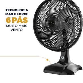 Ventilador de Mesa 2 em 1 Britânia Maxx Force BVT405 40cm com 6 Pás, 3 Velocidades e 150W - Preto