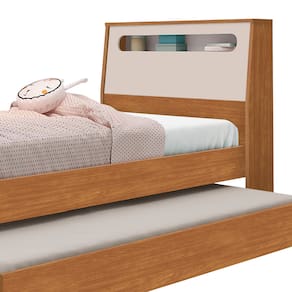 Bicama Solteiro Barreto Manu com Baú - Nature/Off White - 2