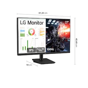 Monitor Gamer 27” LG 24MS500-B com Tela IPS, Full HD, 100Hz, HDMI e Dynamic Action Sync - Preto