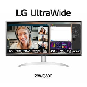 Monitor UltraWide 29" LG 29WQ600-B com Tela IPS, Full HD, 100Hz, AMD FreeSync – Branco