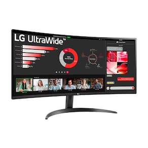 Monitor UltraWide 34” LG 34WR50QC-B com Tela VA, WQHD, 100Hz, AMD FreeSync, HDR10, PBP – Preto
