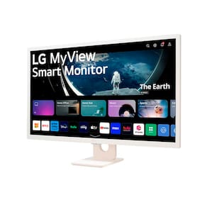 Monitor LG 32” MyView Smart 32SR50F-W com Tela IPS, Full HD, WebOs, Screen Share, HDR10, ThinQ, Air Play 2, Bluetooth, USB e HDMI - Branco