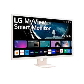 Monitor LG 32” MyView Smart 32SR50F-W com Tela IPS, Full HD, WebOs, Screen Share, HDR10, ThinQ, Air Play 2, Bluetooth, USB e HDMI - Branco