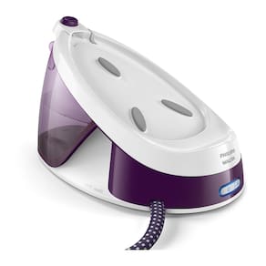 Ferro de Passar a Vapor Philips Walita PerfectCare Compact Essential com Tecnologia OptimalTEMP e Base SteamGlide 1800W – Branco/Roxo