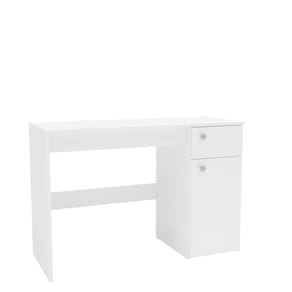 Penteadeira Politorno Iracema Espelho Recolhível 1 Gaveta 1 Porta Nichos Compacta MDP Pintura UV - Branco - 1