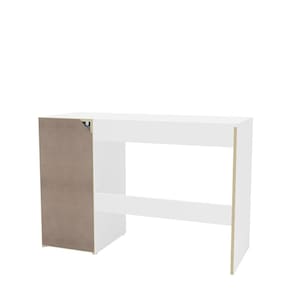 Penteadeira Politorno Iracema Espelho Recolhível 1 Gaveta 1 Porta Nichos Compacta MDP Pintura UV - Branco - 2