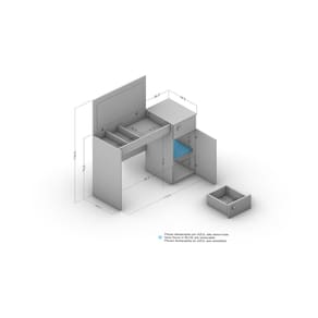 Penteadeira Politorno Iracema Espelho Recolhível 1 Gaveta 1 Porta Nichos Compacta MDP Pintura UV - Preto - 3