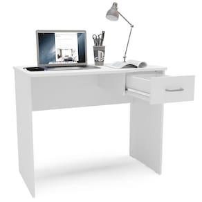 Escrivaninha Politorno Arapei 1 Gaveta MDP Compacta Pintura UV Design Moderno - BRANCO - 2