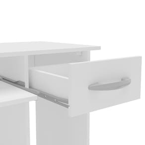 Escrivaninha Politorno Siena 2 Gavetas MDP Pintura UV Base Teclado Compacta - BRANCO - 3