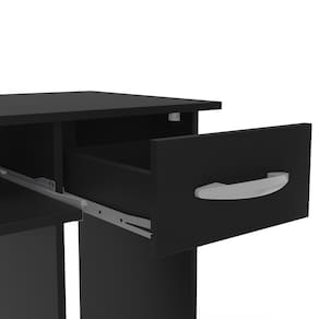 Escrivaninha Politorno Siena 2 Gavetas MDP Pintura UV Base Teclado Compacta - PRETO - 3