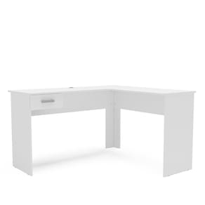 Escrivaninha de Canto Politorno Fênix Formato L 1 Gaveta MDP Pintura UV Espaçosa e Funcional - BRANCO - 2