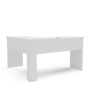 Escrivaninha de Canto Politorno Fênix Formato L 1 Gaveta MDP Pintura UV Espaçosa e Funcional - BRANCO - 3