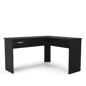 Escrivaninha de Canto Politorno Fênix Formato L 1 Gaveta MDP Pintura UV Espaçosa e Funcional - PRETO - 2