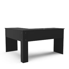 Escrivaninha de Canto Politorno Fênix Formato L 1 Gaveta MDP Pintura UV Espaçosa e Funcional - PRETO - 3