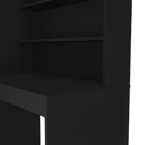 Escrivaninha com Estante Politorno Teresina 1 Porta 6 Prateleiras MDP Pintura UV Porta-CPU - PRETO - 3