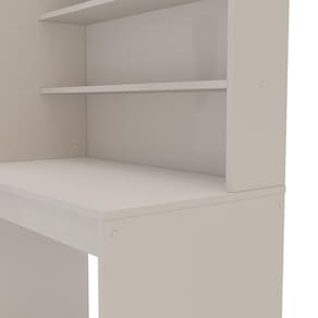 Escrivaninha com Estante Politorno Teresina 1 Porta 6 Prateleiras MDP Pintura UV Porta-CPU - OFF WHITE - 3