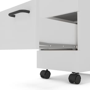 Gaveteiro Politorno Osaka 2 Gavetas com Rodízios 51cm Compacto Vertical MDP - BRANCO - 3